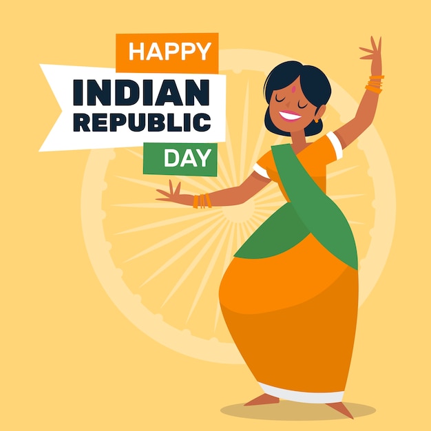 Día de la república india dibujado a mano