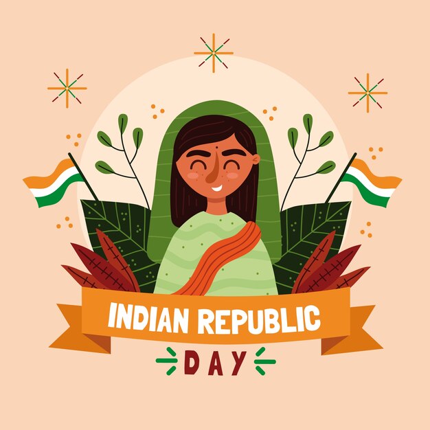 Día de la república india dibujado a mano