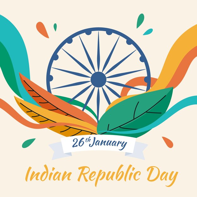 Día de la república india en diseño plano