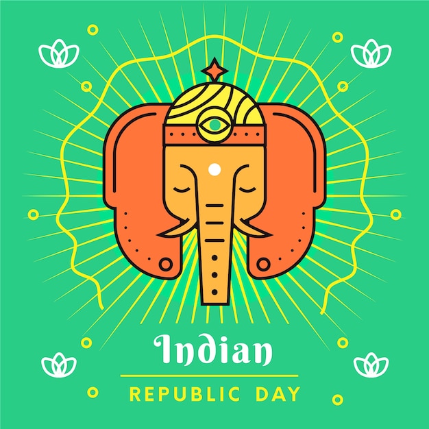 Día de la república india en diseño plano