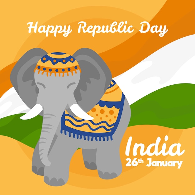 Vector gratuito día de la república india en diseño plano