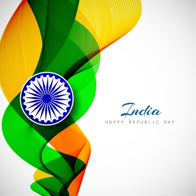 Día de la república de la india, fondo abstracto con formas onduladas