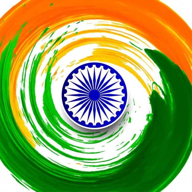 Día de la república de la india, fondo con acuarelas circulares