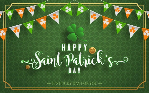 Vector gratuito día de san patricio con corte de papel estilo artesanal