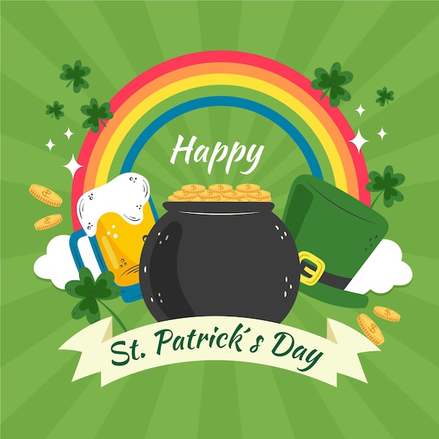 Día de san patricio dibujado a mano