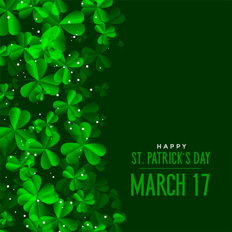 Vector gratuito día de san patricio hojas de fondo verde