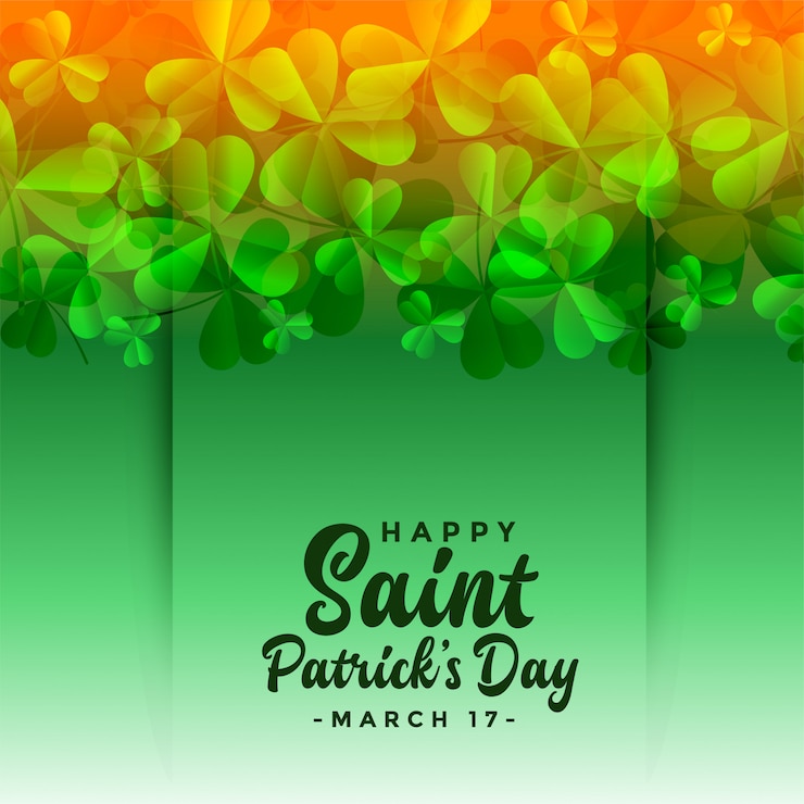 Vector gratuito el día de san patricio el trébol deja el fondo