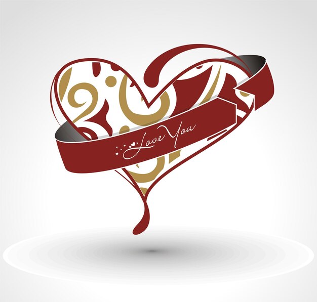 día de san valentín, corazón, logotipo, diseño, vector, ilustración