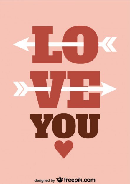 Día de San Valentín diseño de tarjeta de tipografía retro y flechas