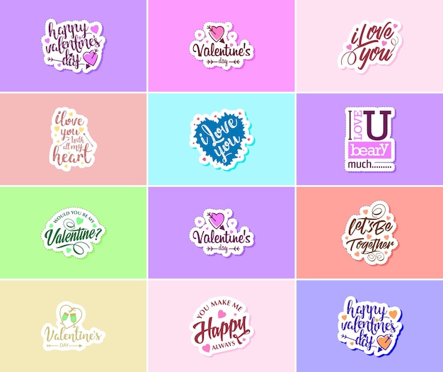 Día de san valentín un momento para el amor y hermosos adhesivos visuales