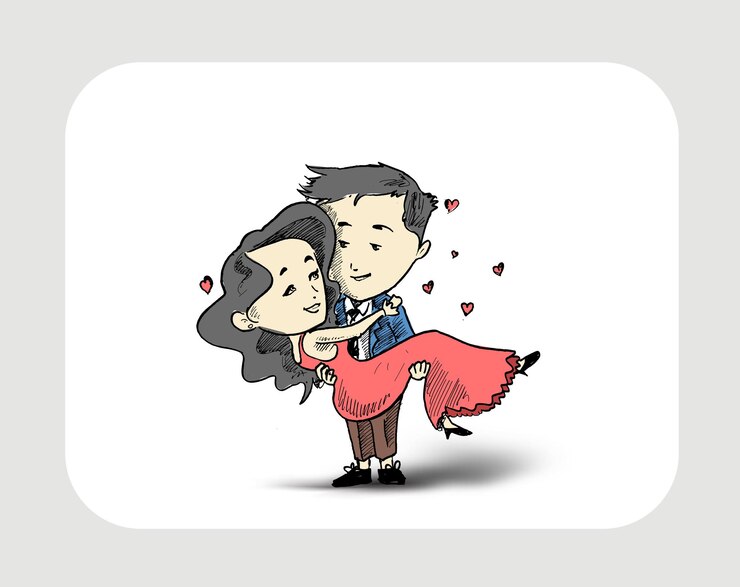 Vector gratuito día de san valentín pareja día de la boda recién casados amante de la relación romántica