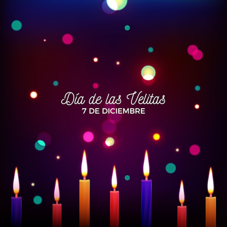 Vector gratuito día de las velitas realista