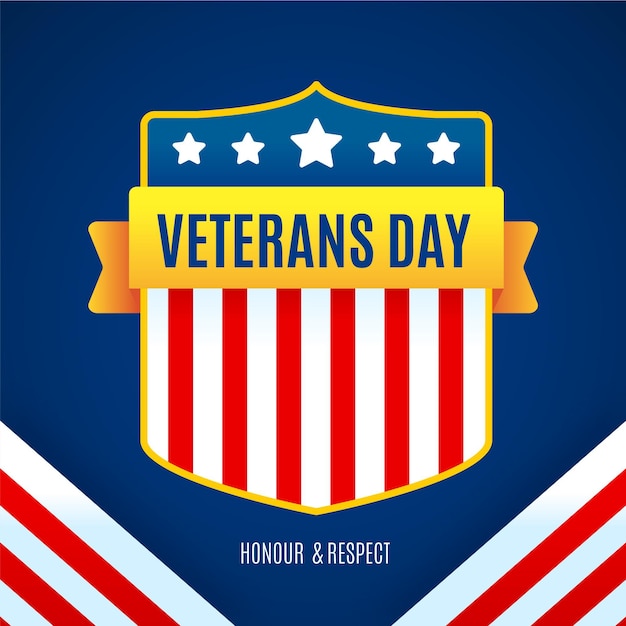 Vector gratuito día de los veteranos en diseño plano