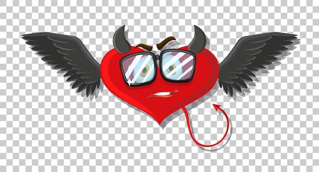 Vector gratuito diablo en forma de corazón con expresión facial