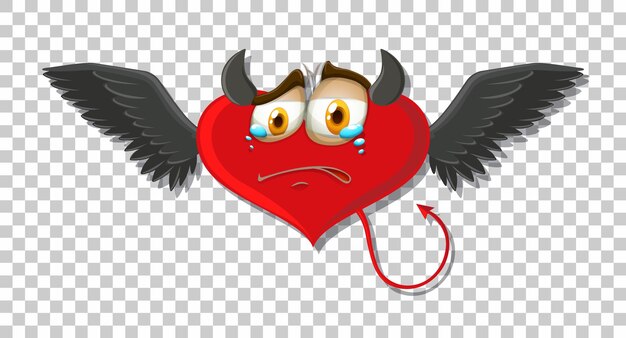 Diablo en forma de corazón con expresión facial
