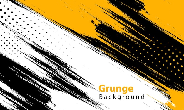 Diagonal grunge amarillo y blanco en fondo negro