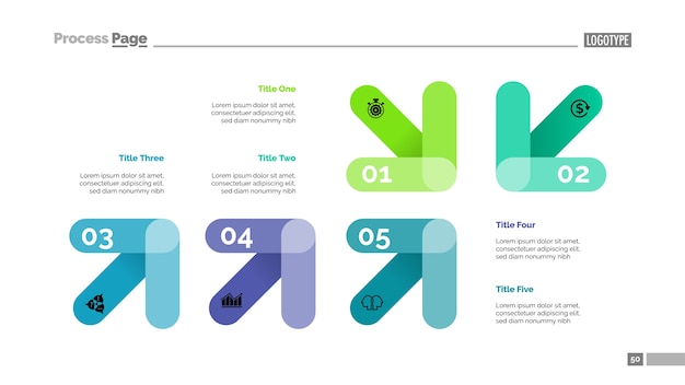 Vector gratuito diagrama de flecha con cinco elementos