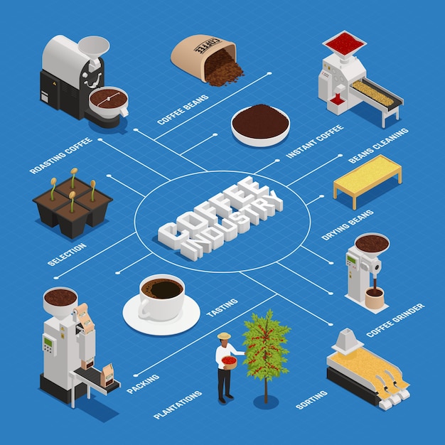 Diagrama de flujo de la industria cafetalera