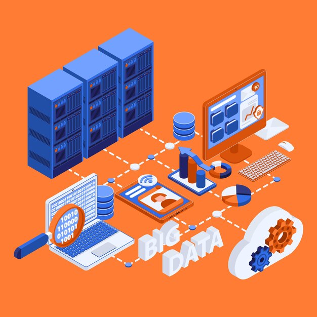 Diagrama de flujo isométrico de Big Data