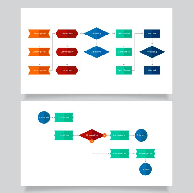 Diagrama de flujo de plantilla de infografía