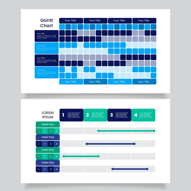 Diagrama de Gantt en diseño plano