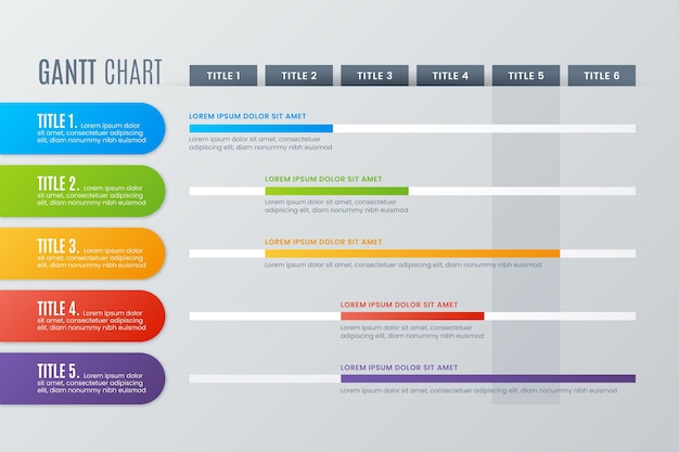 Vector gratuito diagrama de gantt infografía