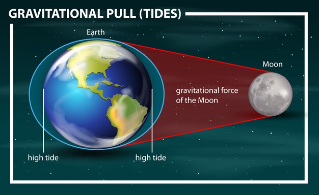 Diagrama de las mareas de tracción gravitacional