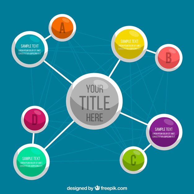 Diagrama moderno con círculos y líneas
