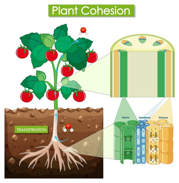 Diagrama que muestra la cohesión de la planta
