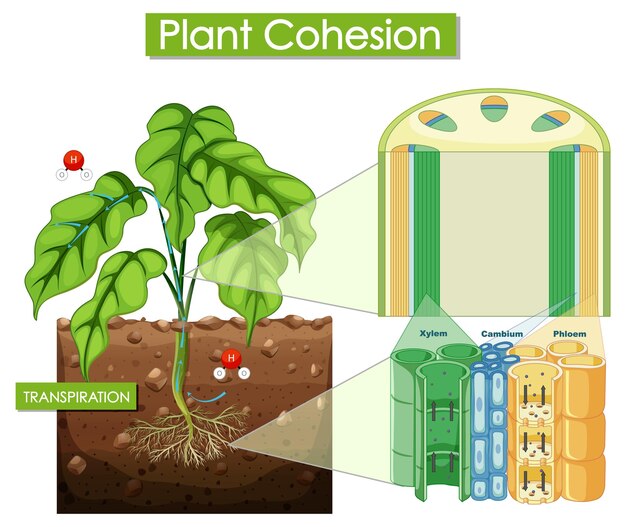 Diagrama que muestra la cohesión vegetal
