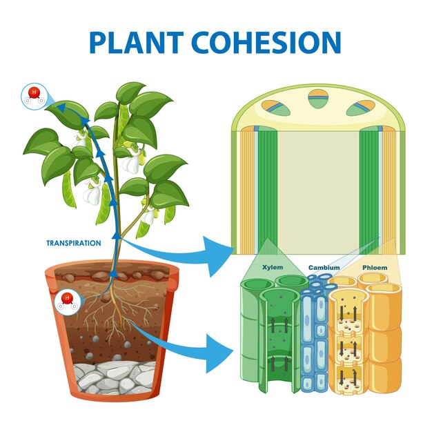 Diagrama que muestra la cohesión vegetal