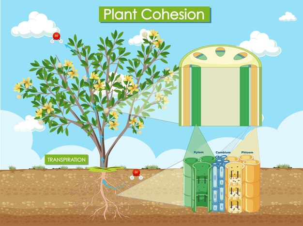 Diagrama que muestra la cohesión vegetal