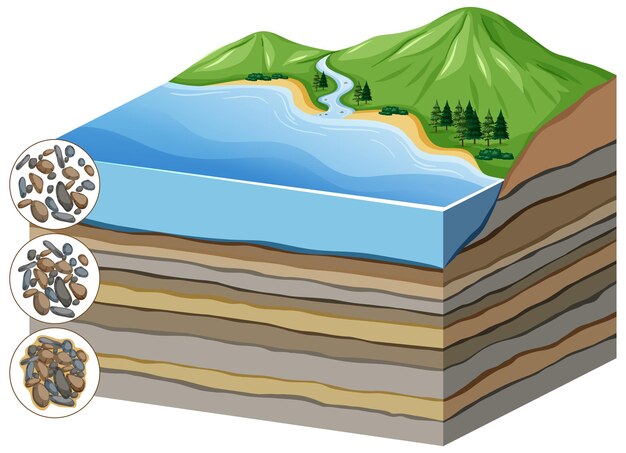 Diagrama que muestra el proceso de compactación a cementación en capas