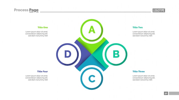 Vector gratuito diagrama de tarta con plantilla de cuatro elementos