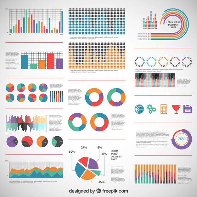 Diagramas de colores para infografía