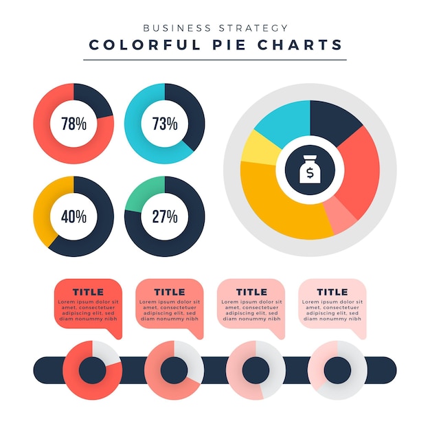 Vector gratuito diagramas de harvey ball planos - infografía