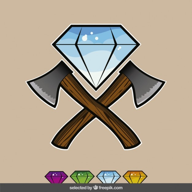 Vector gratuito diamantes coloridos con hachas