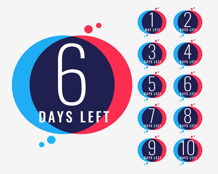 Vector gratuito días restantes cuenta atrás número banner
