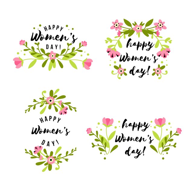 Dibuja con la colección de insignias del día de la mujer