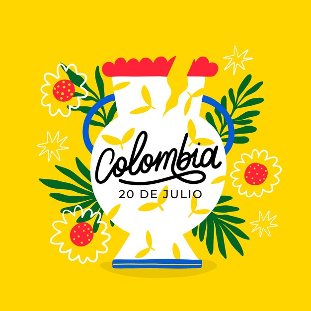 Dibujado a mano 20 de julio ilustración