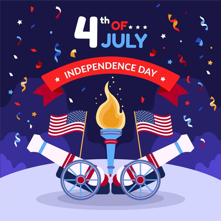 Vector gratuito dibujado a mano el 4 de julio - ilustración del día de la independencia