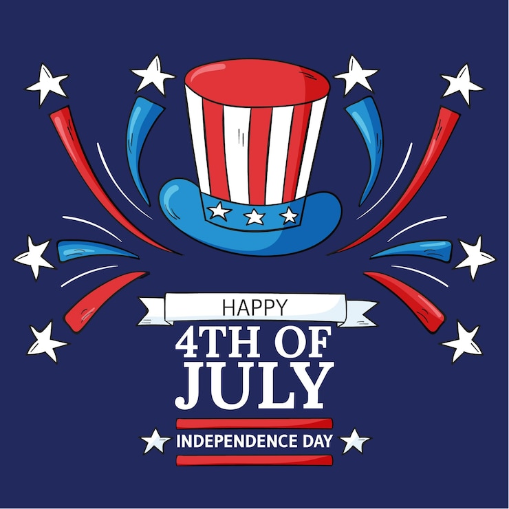 Vector gratuito dibujado a mano el 4 de julio - ilustración del día de la independencia