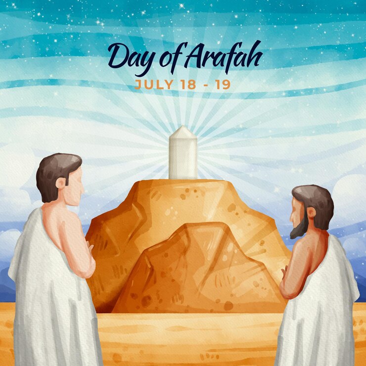 Vector gratuito dibujado a mano acuarela día de arafah ilustración