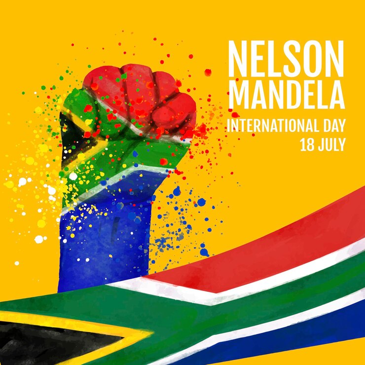 Vector gratuito dibujado a mano acuarela nelson mandela ilustración del día internacional