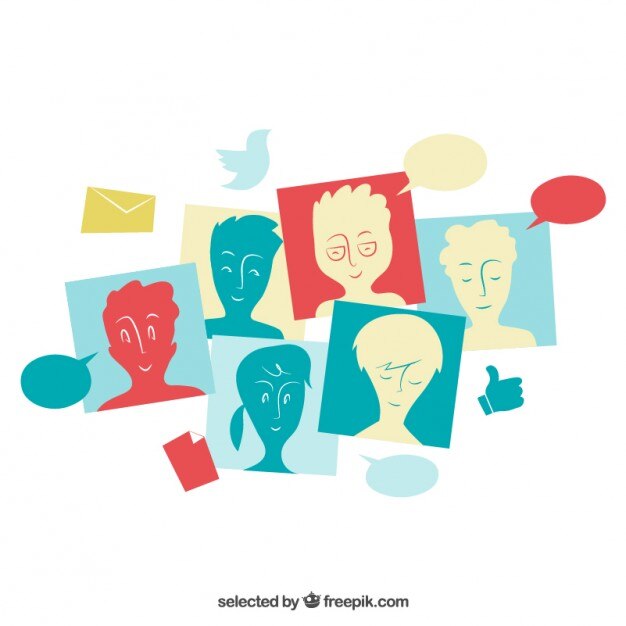 Dibujado a mano avatares de red social