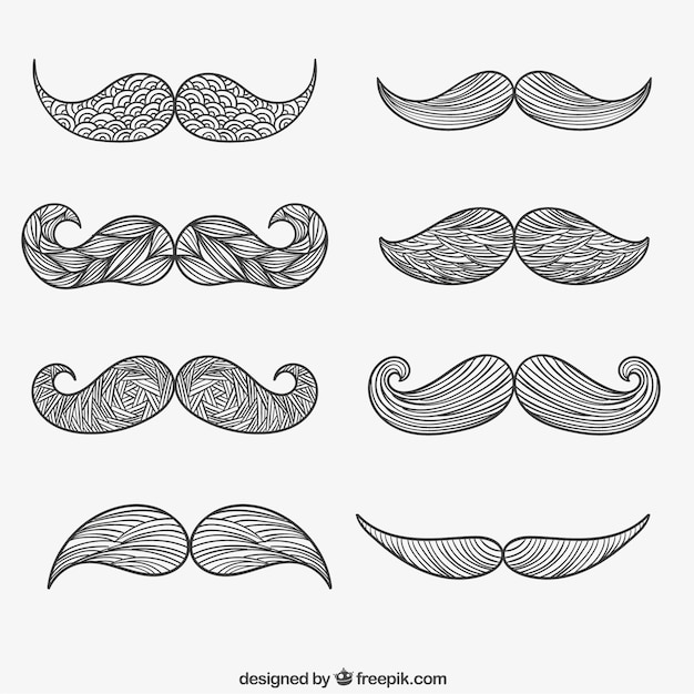 Dibujado mano del bigote