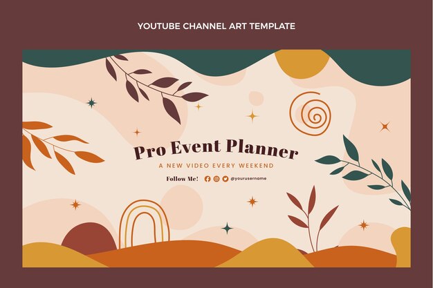 Dibujado a mano boho cumpleaños youtube canal art