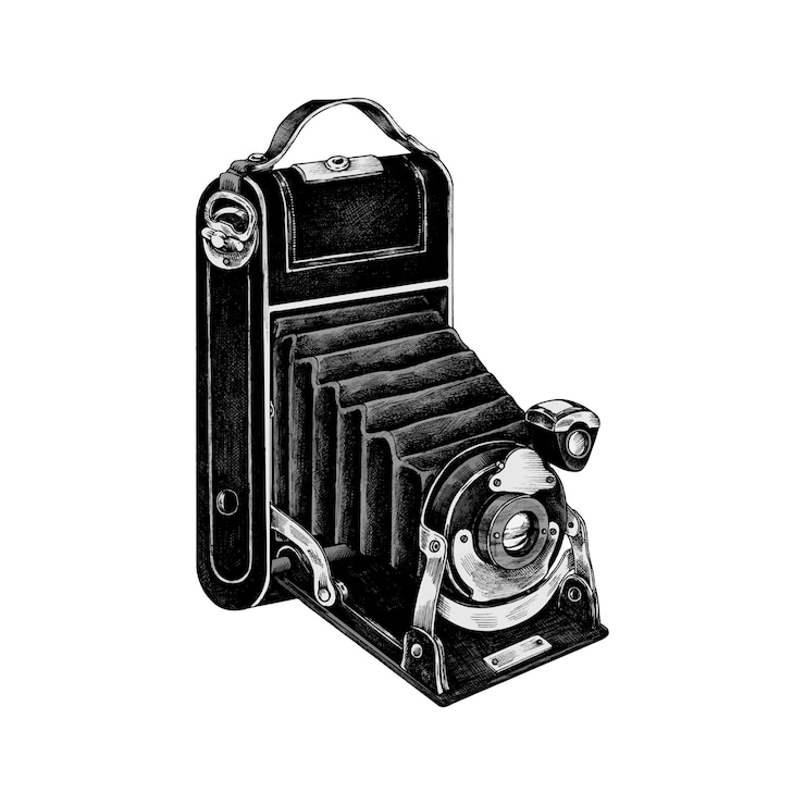 Vector gratuito dibujado a mano cámara de cine retro