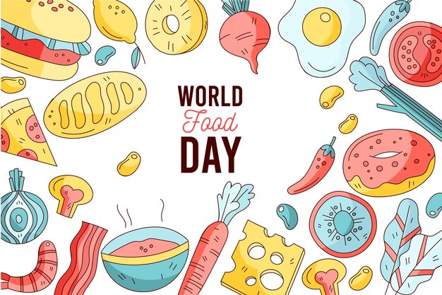 Dibujado a mano celebración del día mundial de la alimentación