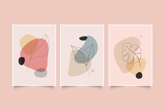 Dibujado a mano colección de cubiertas minimalistas dibujadas a mano